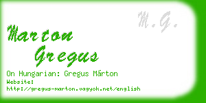 marton gregus business card
